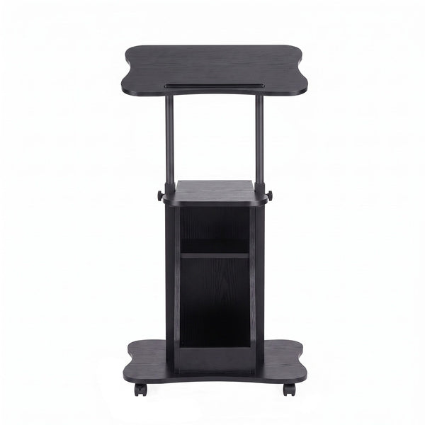 Artiss Mobile Podium Stand with Lockable Wheels Height Adjustable Laptop Desk Black Awezingly