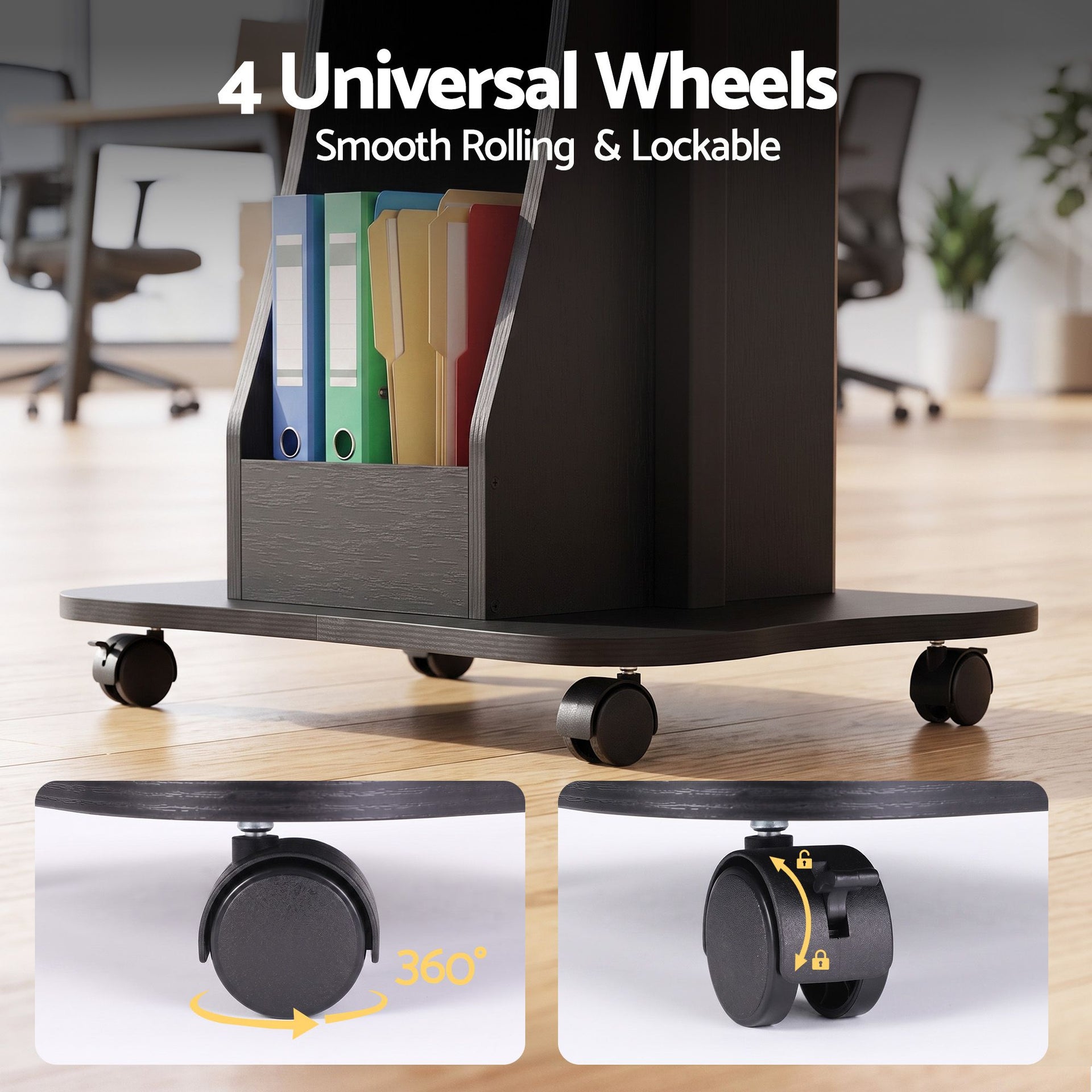 Artiss Mobile Podium Stand with Lockable Wheels Height Adjustable Laptop Desk Black Awezingly