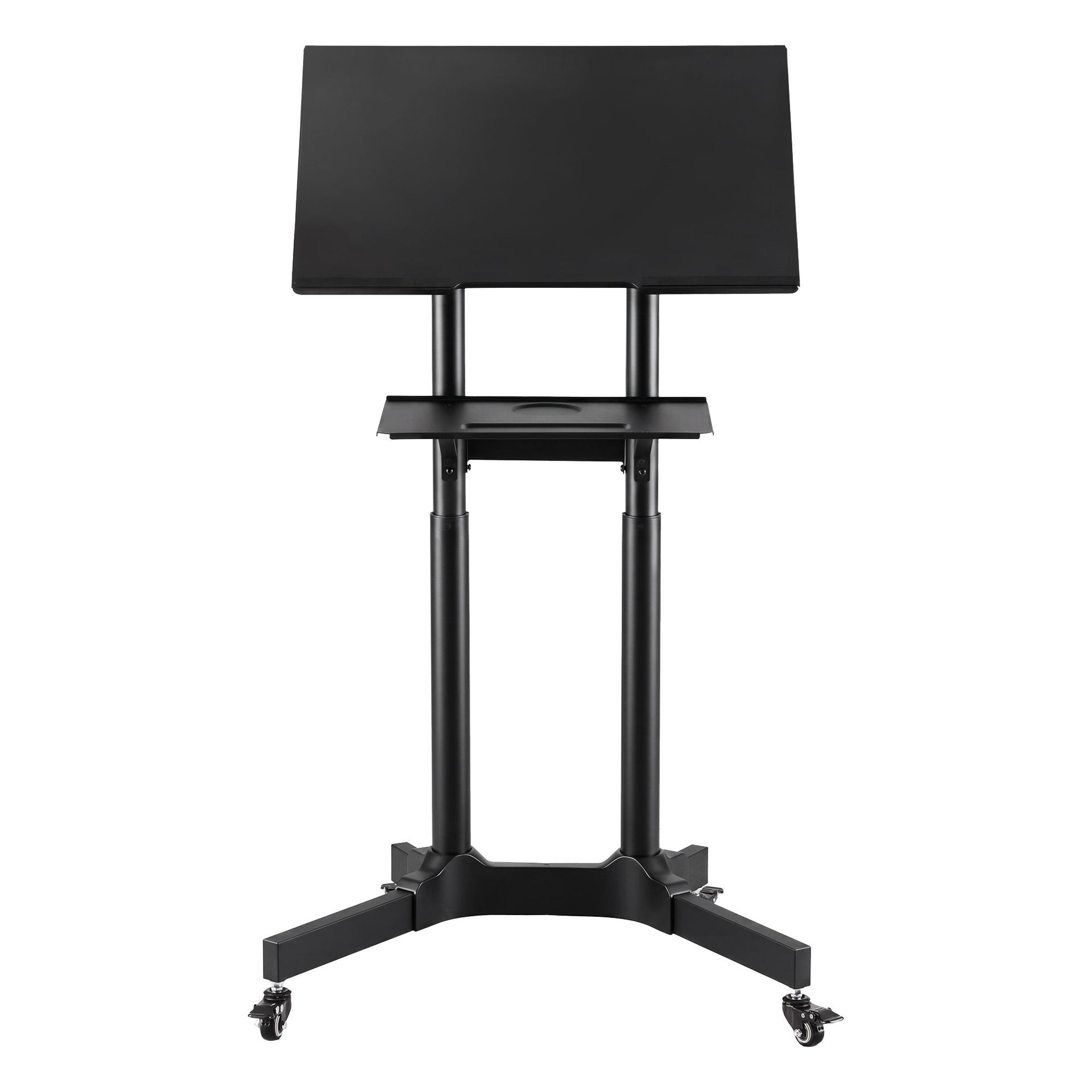 Artiss Mobile Lectern Stand, Adjustable Sit-to-Stand Presentation Podium w/ Wheels Black Artiss
