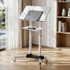 Artiss Mobile Lectern Stand, Adjustable Sit-to-Stand Presentation Podium w/ Wheels White