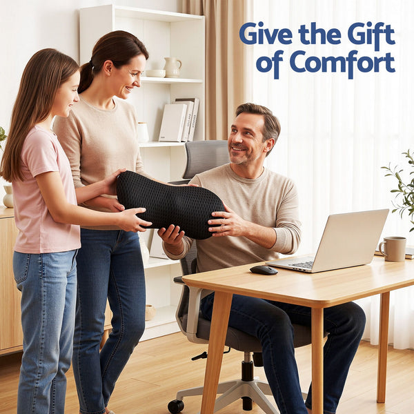 Artiss Lumbar Support Pillow for Office Chair and Car Ergonomic Memory Foam Lumbar Pillow for Lower Back, Breathable Back Support Pillow for Car Seat, Bed and Recliner Awezingly