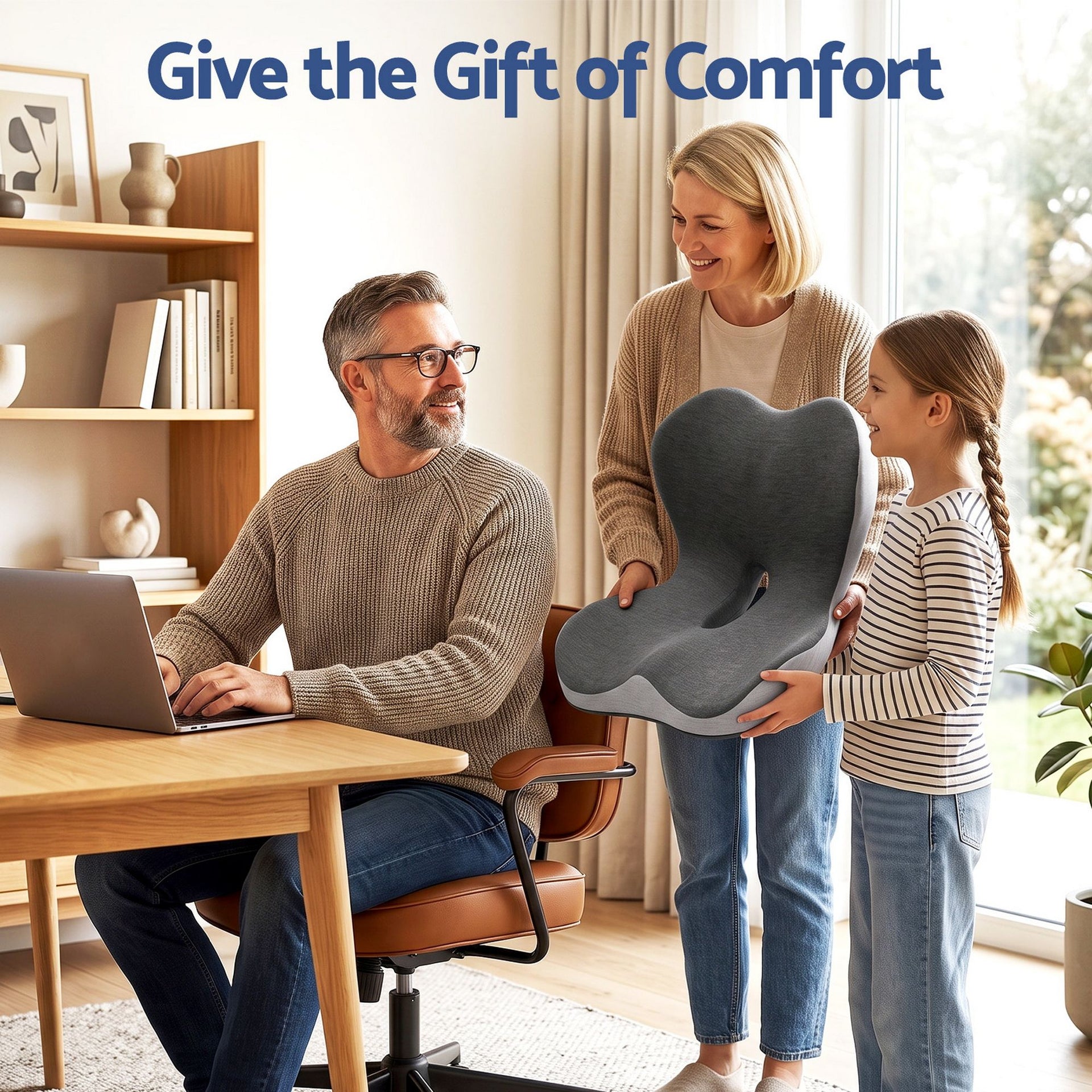 Artiss Ergonomic Seat Cushion with Lumbar Support for Office Chair, Memory Foam Coccyx and Lumbar Support Pad for Car Office Wheelchair Home Awezingly
