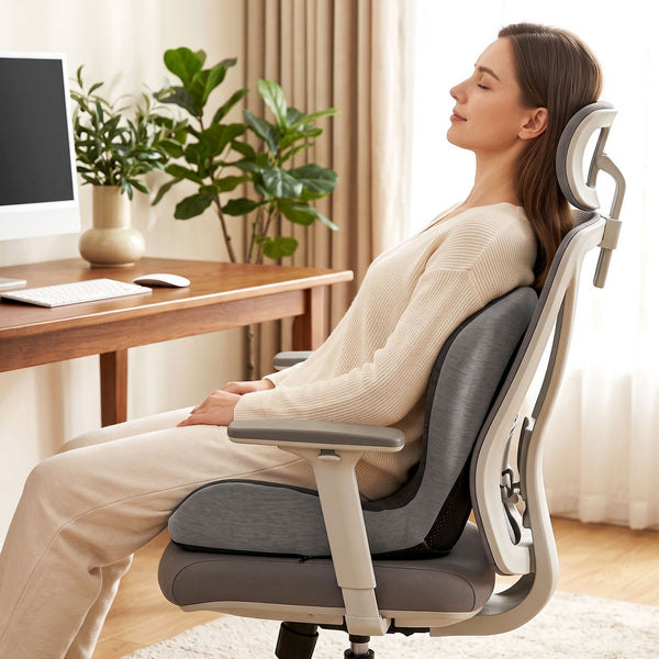 Artiss Ergonomic Seat Cushion with Lumbar Support for Office Chair, Memory Foam Coccyx and Lumbar Support Pad for Car Office Wheelchair Home Awezingly
