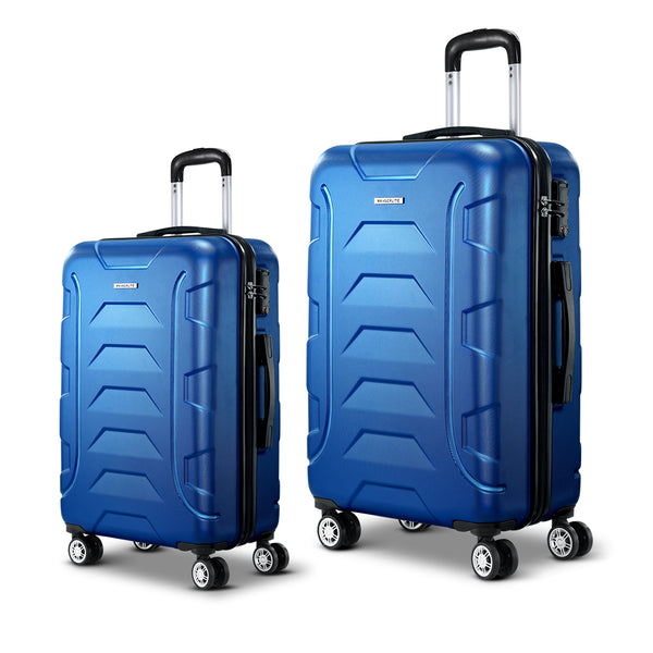 Wanderlite 2Set 20-28 Inch Luggage with TSA Lock Spinner Carry On Hard Shell Travel Suitcase Luggage Case Blue Wanderlite