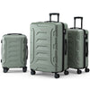 Wanderlite 3pcs Luggage Suitcase Set Trolley Travel TSA Lightweight Hard Case Grey Green