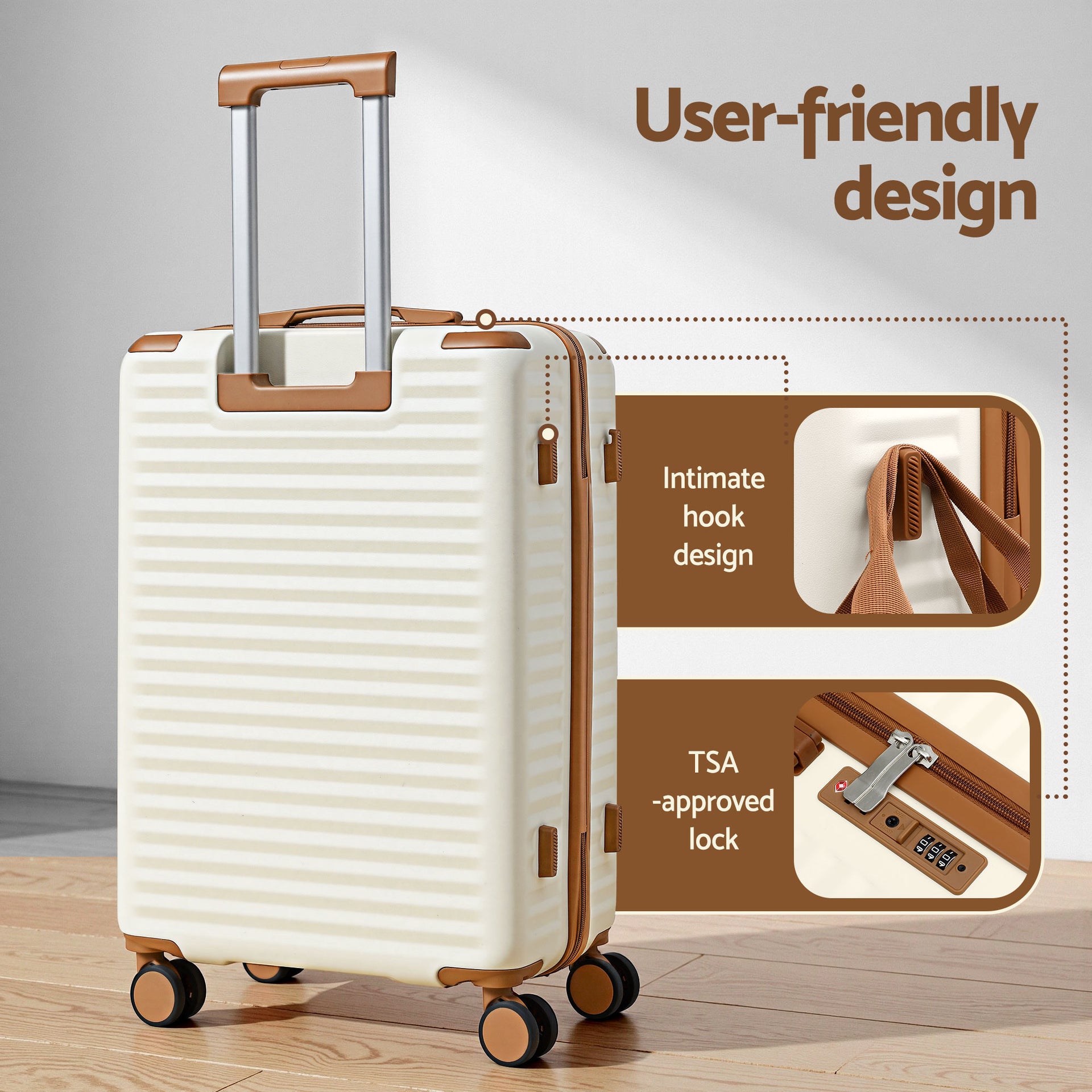 Wanderlite 5pcs Luggage Suitcase Set Trolley Travel TSA Lightweight Hard Case Awezingly