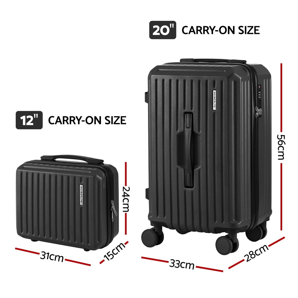 Wanderlite 2pcs Trunk Luggage Suitcase Travel Carry On TSA Lock 12