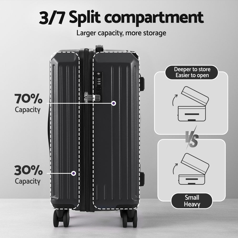 Wanderlite 2pcs Trunk Luggage Suitcase Travel Carry On TSA Lock 12