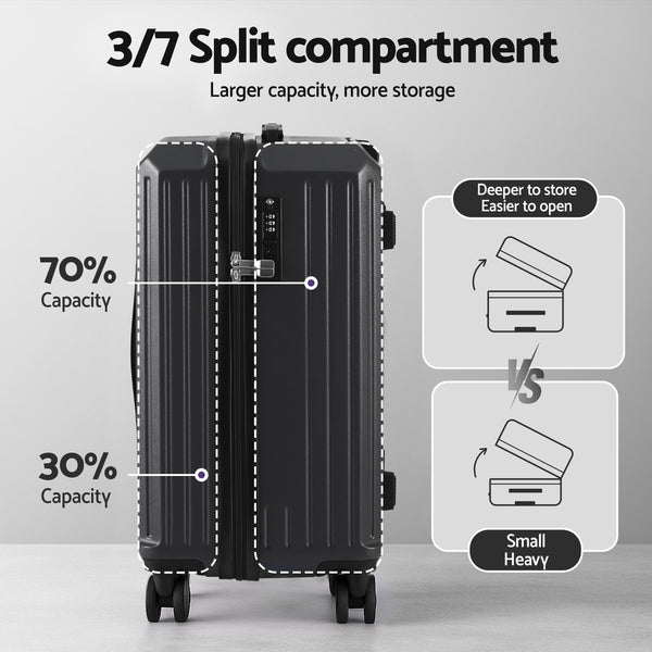 Wanderlite 2pcs Trunk Luggage Suitcase Travel Carry On TSA Lock 12