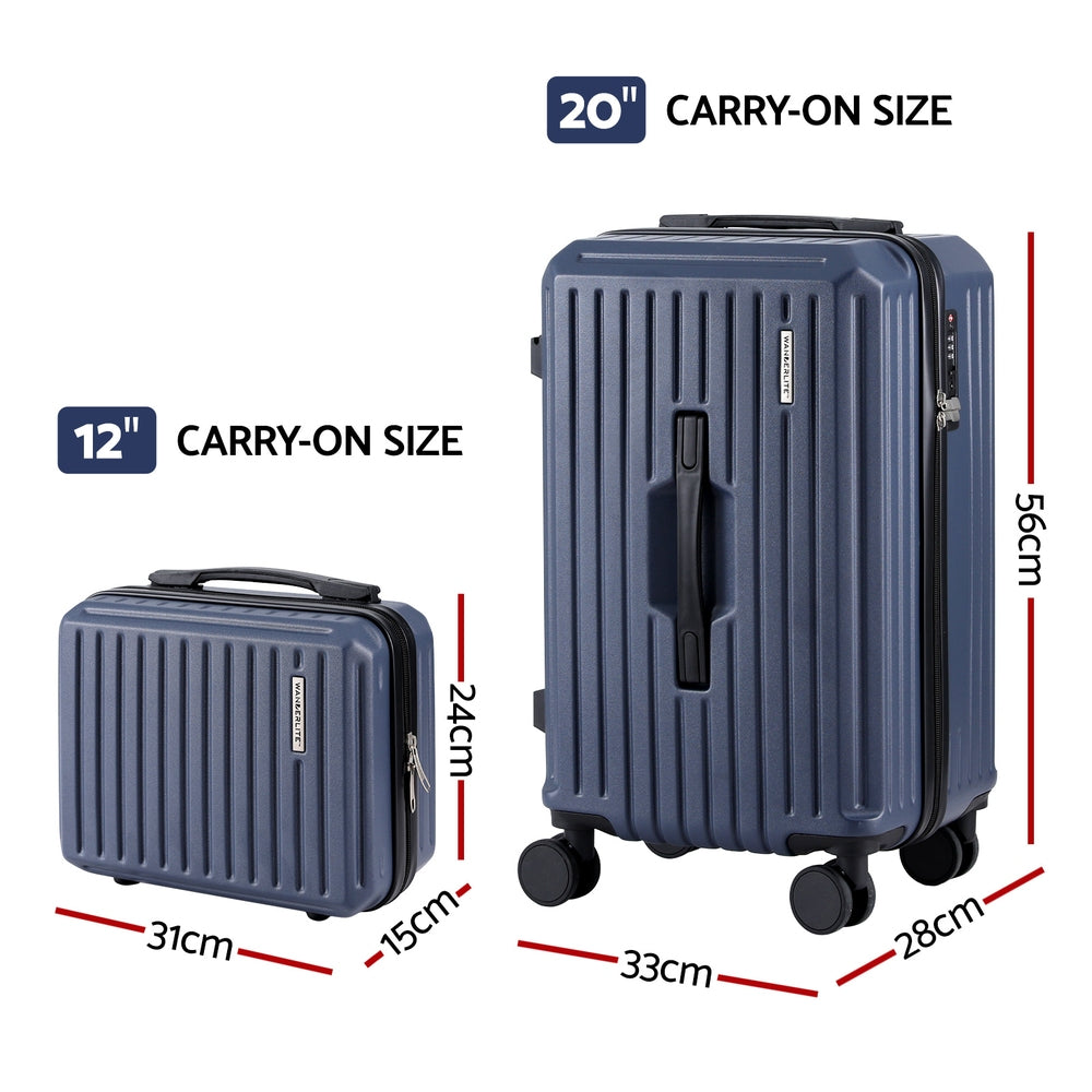 Wanderlite 2pcs Trunk Luggage Suitcase Travel Carry On TSA Lock 12