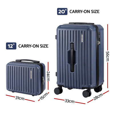 Wanderlite 2pcs Trunk Luggage Suitcase Travel Carry On TSA Lock 12
