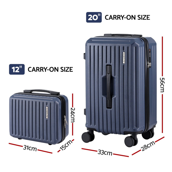Wanderlite 2pcs Trunk Luggage Suitcase Travel Carry On TSA Lock 12