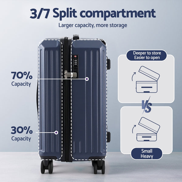 Wanderlite 2pcs Trunk Luggage Suitcase Travel Carry On TSA Lock 12