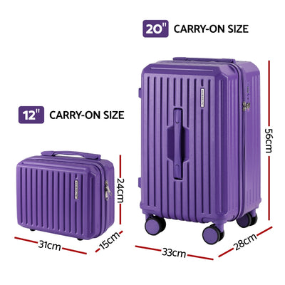 Wanderlite 2pcs Trunk Luggage Suitcase Travel Carry On TSA Lock 12
