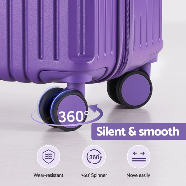 Wanderlite 2pcs Trunk Luggage Suitcase Travel Carry On TSA Lock 12