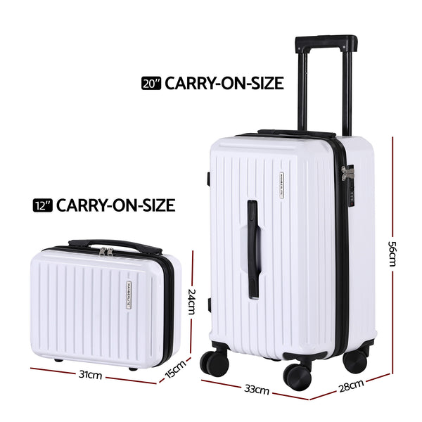 Wanderlite 2pcs Trunk Luggage Suitcase Travel Carry On TSA Lock 12