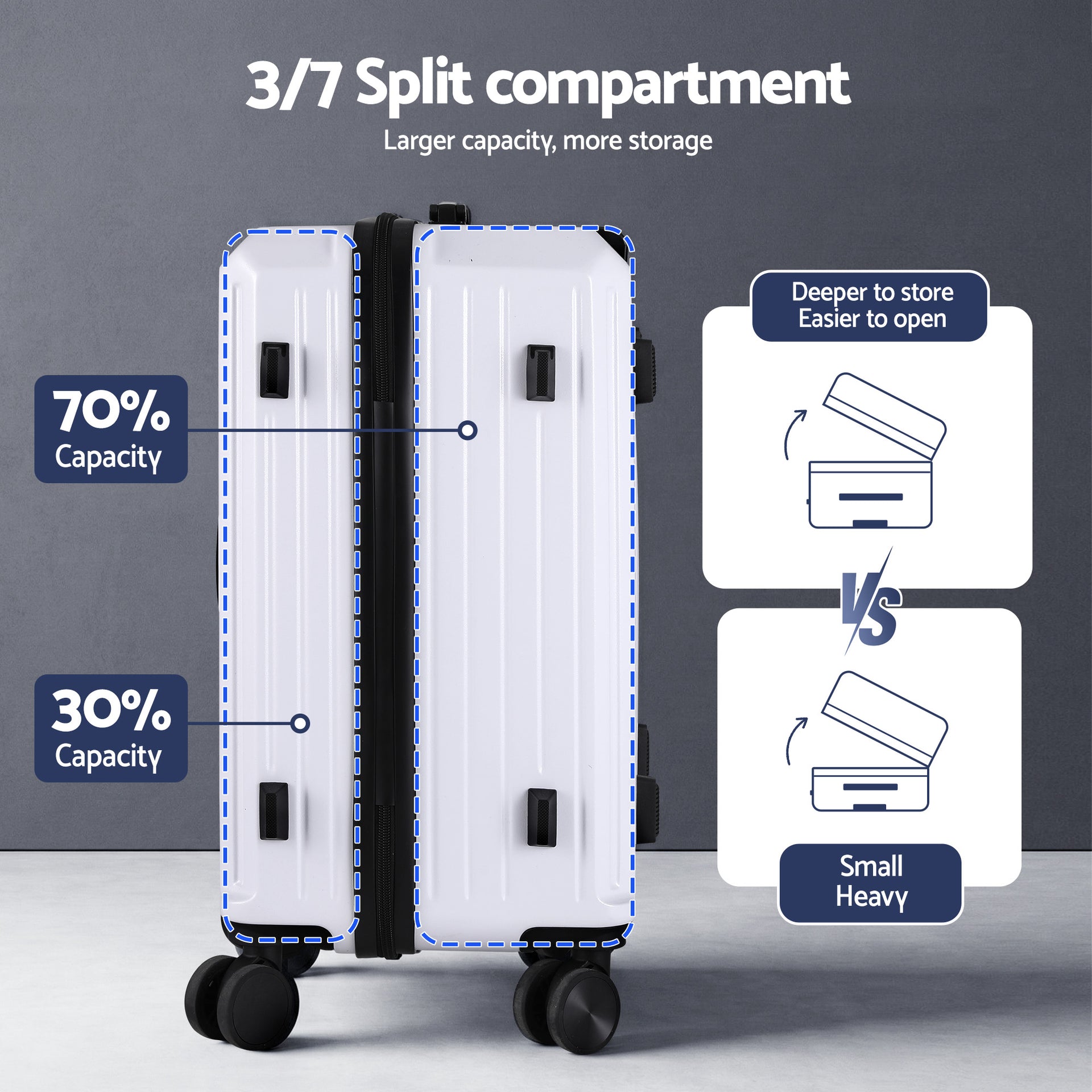 Wanderlite 2pcs Trunk Luggage Suitcase Travel Carry On TSA Lock 12