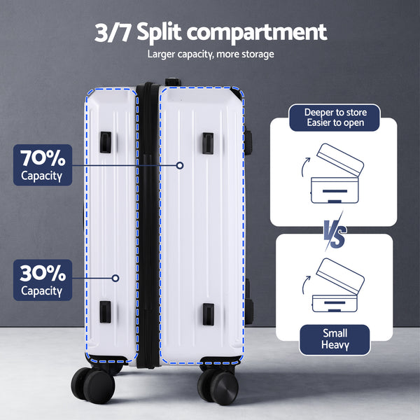 Wanderlite 2pcs Trunk Luggage Suitcase Travel Carry On TSA Lock 12