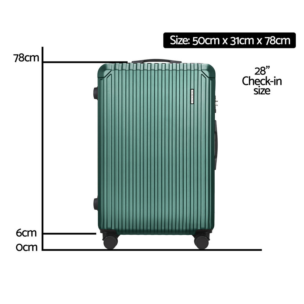 Wanderlite 28'' Luggage Travel Suitcase Set TSA Carry On Hard Case Green Wanderlite