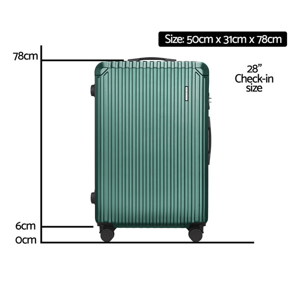 Wanderlite 28'' Luggage Travel Suitcase Set TSA Carry On Hard Case Green Wanderlite
