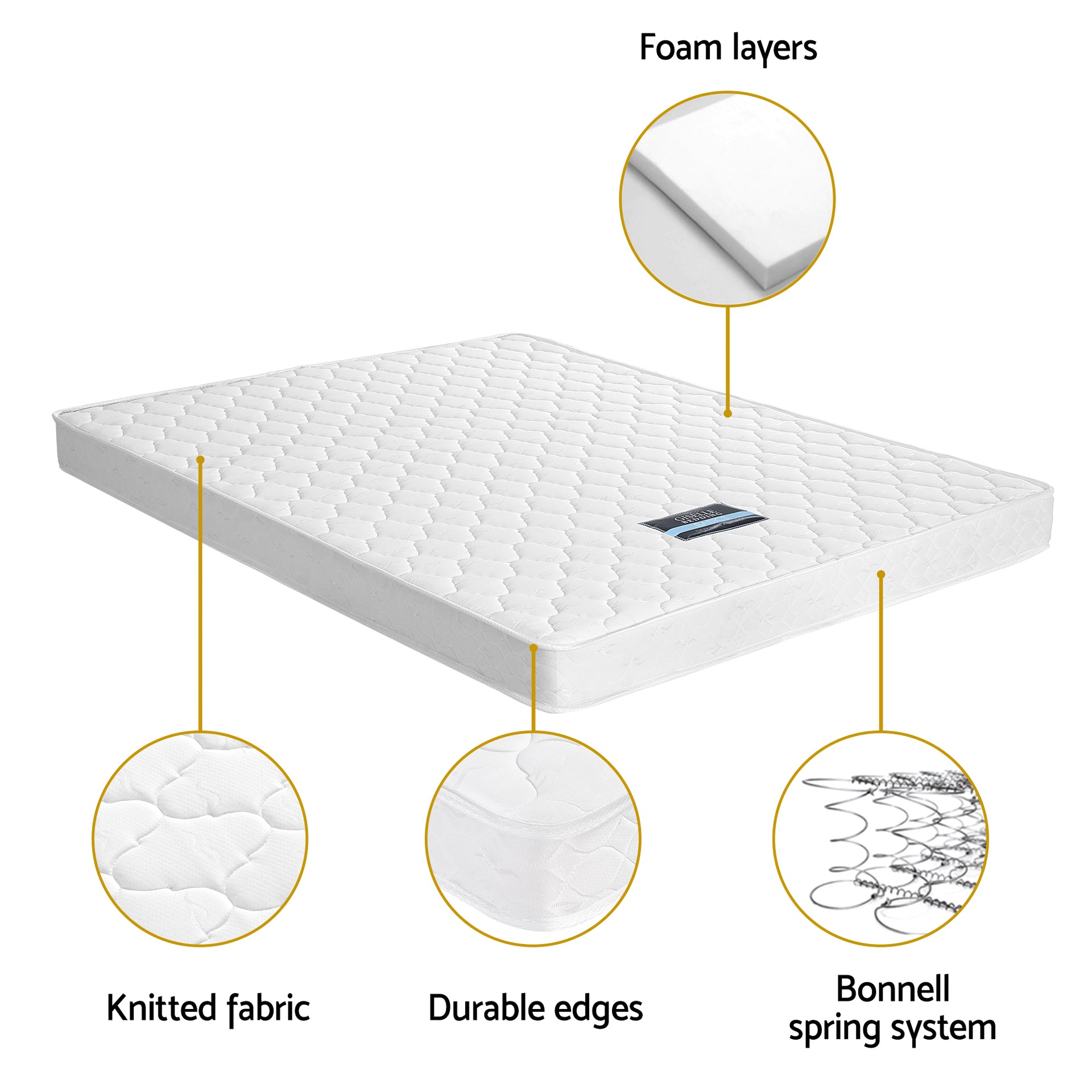 Giselle Double Mattress with Artiss Wooden Bed Frame Natural Pine Timber Base Awezingly