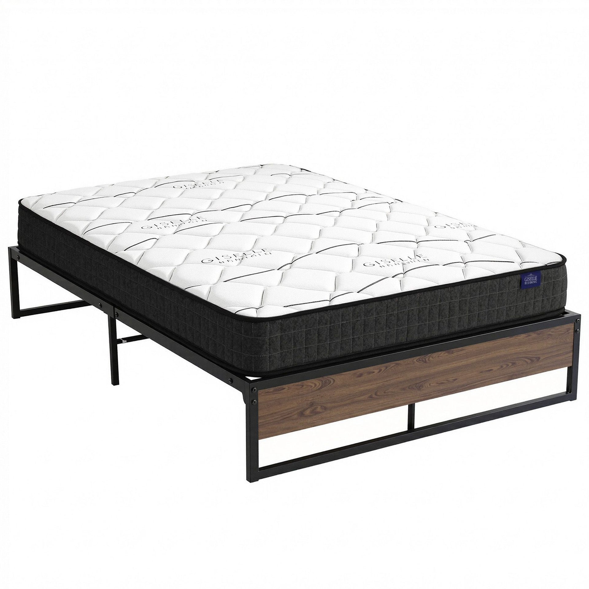 Giselle Double Mattress 16cm and Artiss Metal Bed Frame Set for Guest Rooms Studios Awezingly