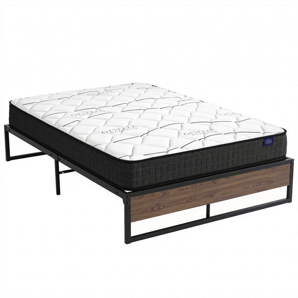 Giselle Double Mattress 16cm and Artiss Metal Bed Frame Set for Guest Rooms Studios Awezingly