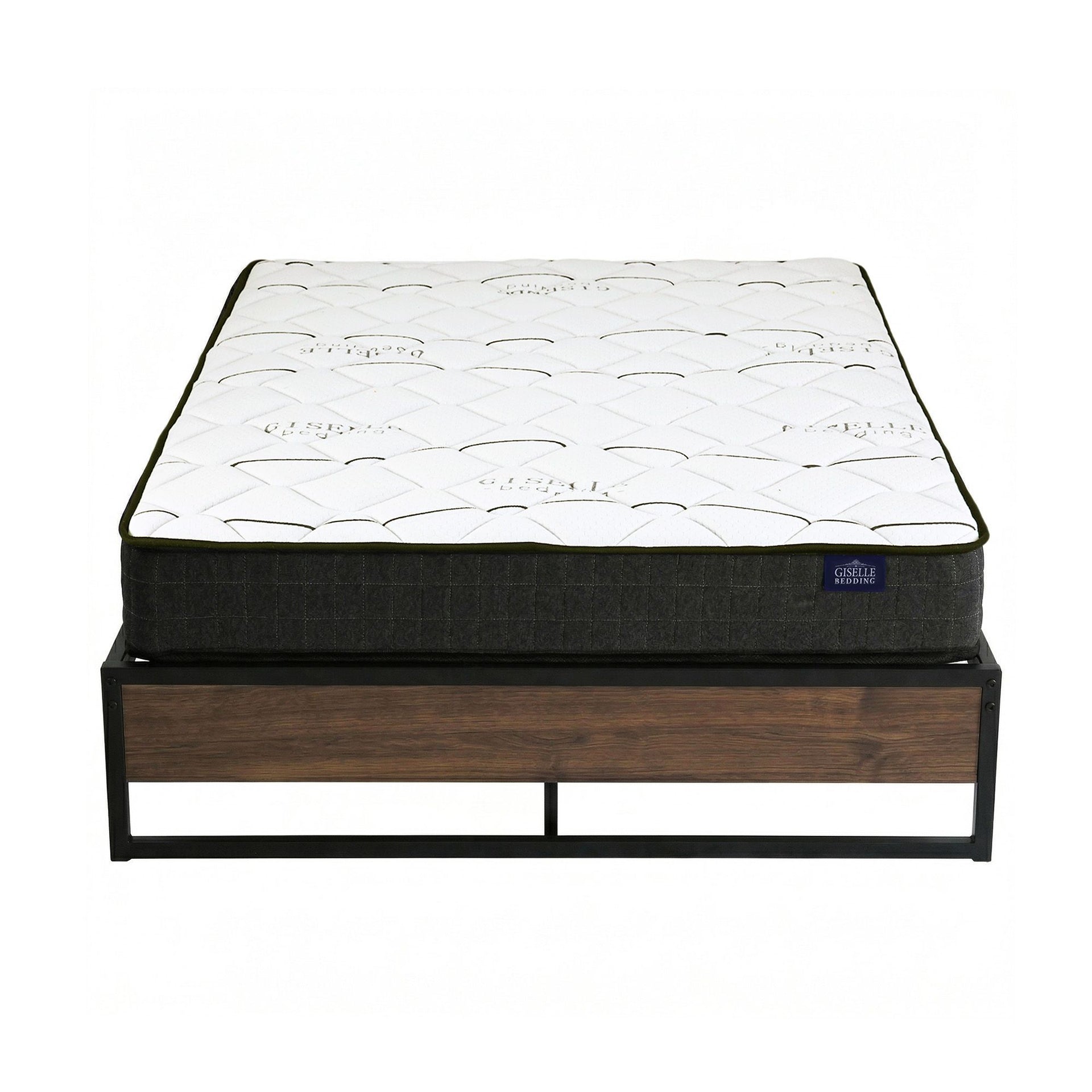 Giselle Double Mattress 16cm and Artiss Metal Bed Frame Set for Guest Rooms Studios Awezingly