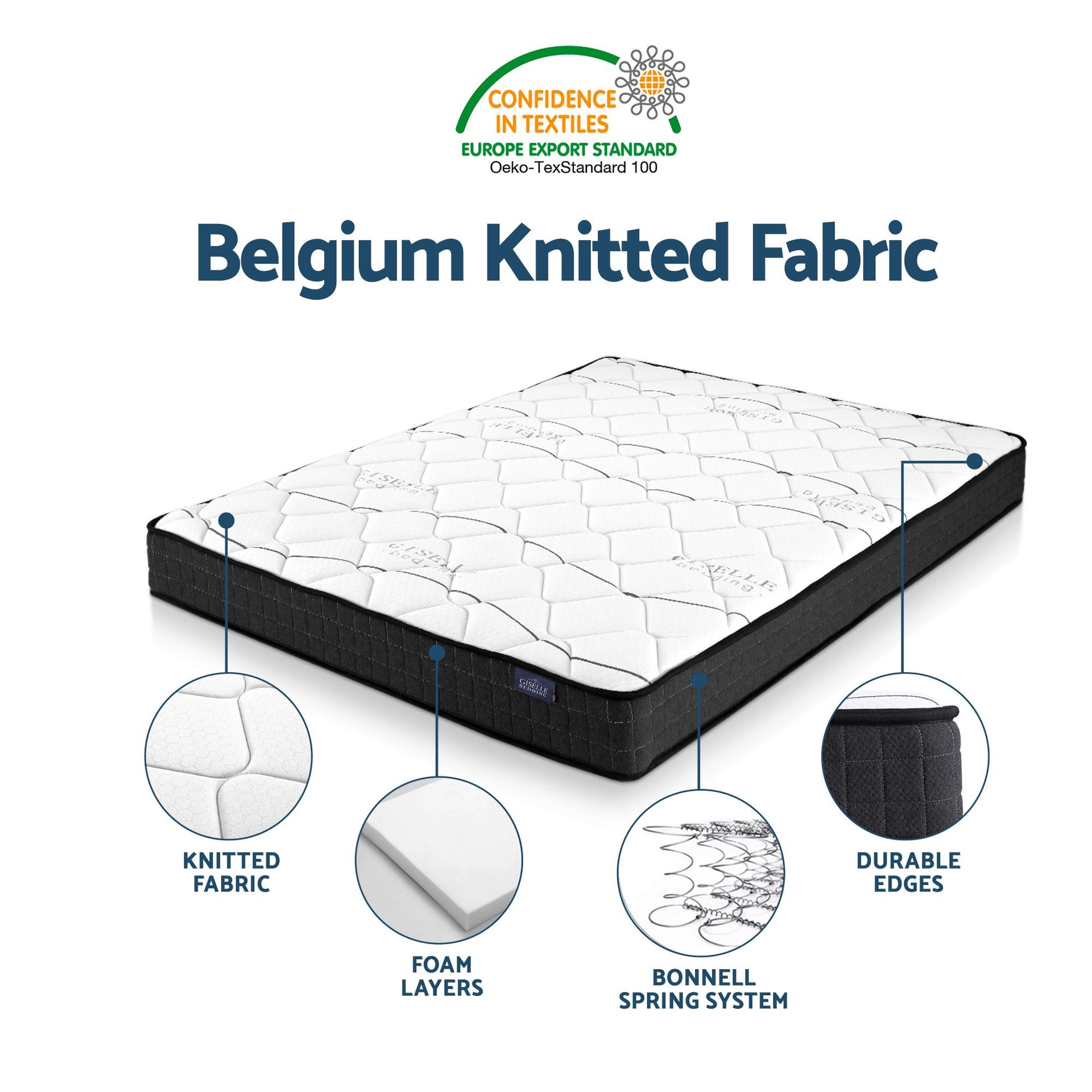 Giselle Double Mattress 16cm and Artiss Metal Bed Frame Set for Guest Rooms Studios Awezingly