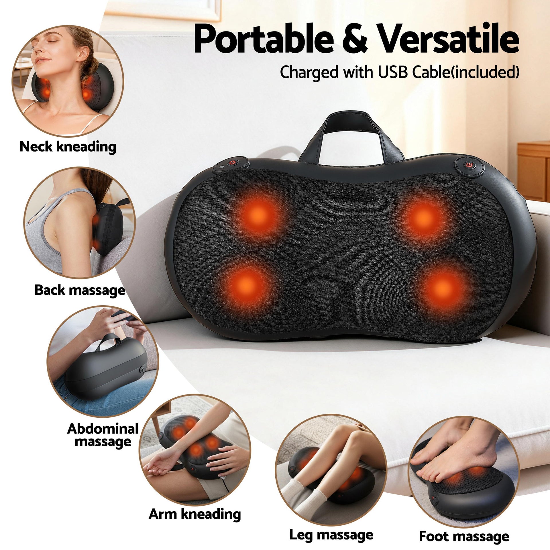 Livemor Leg Foot Massager Air Compression With Back Neck Massager Heat Awezingly