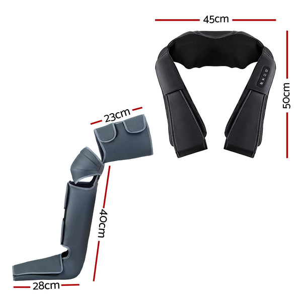 Livemor Electric Leg Foot Massager Air Wrap With Shiatsu Neck Massager Heating Awezingly