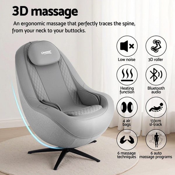 Livemor Massage Chair Electric Recliner Home Massager 3D ROLI Awezingly