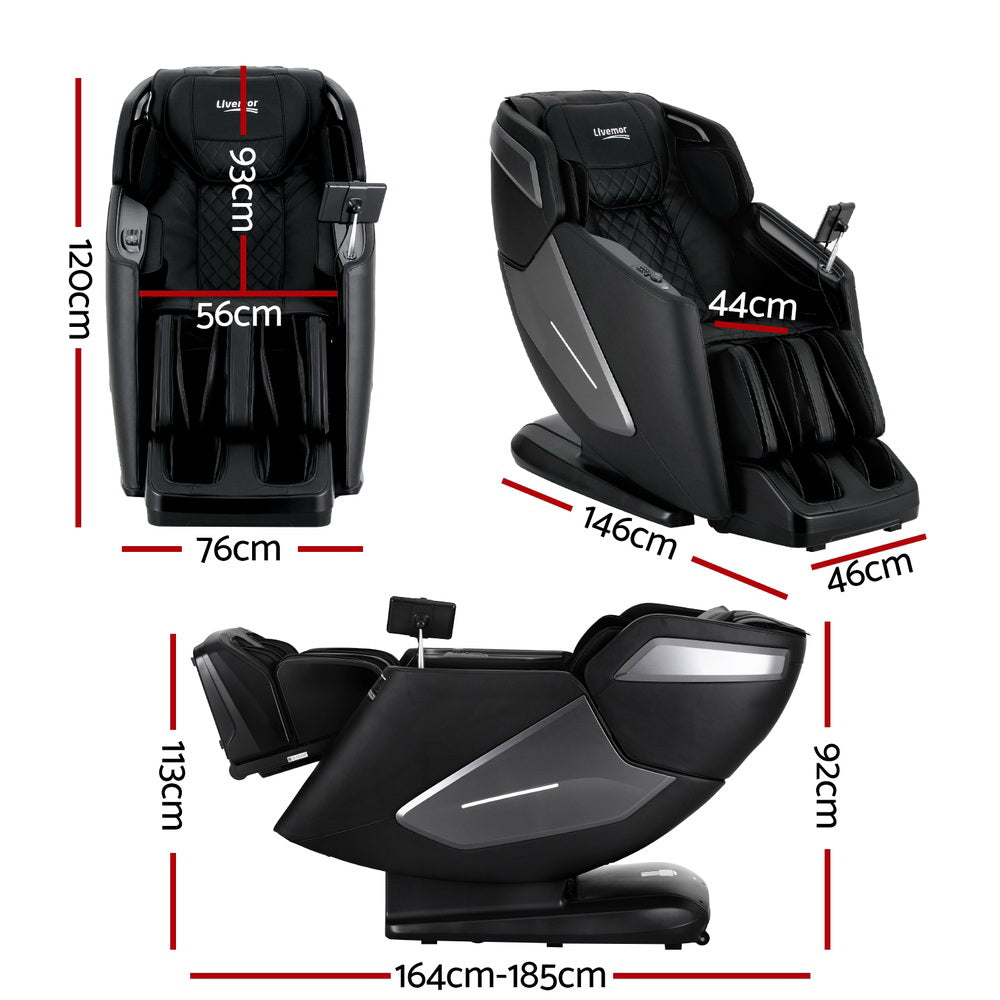 Livemor 4D Massage Chair Electric Recliner Home Massager Black Livemor