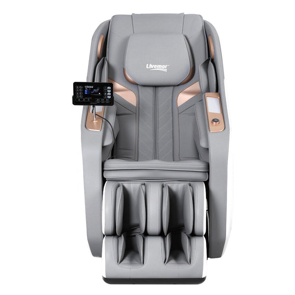 Livemor 4D Massage Chair Electric Recliner Double Core Mechanism Massager ROWA White Awezingly