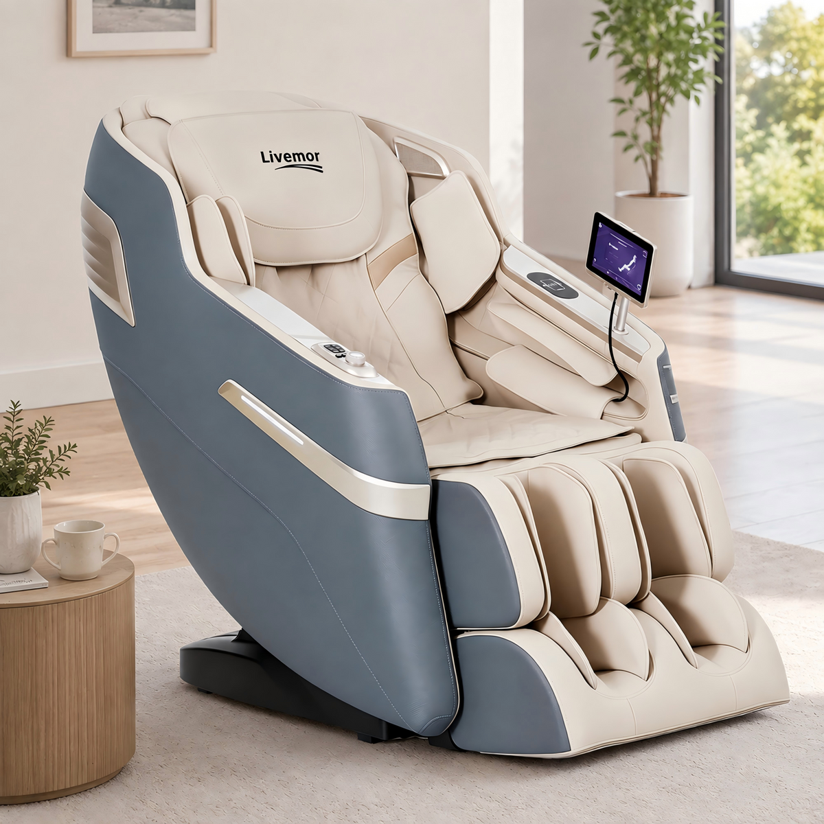Livemor 4D Massage Chair Electric Recliner Home Massager Gray Sina Livemor
