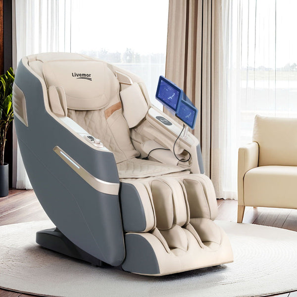 Livemor 4D Massage Chair Electric Recliner Home Massager Gray Sina Livemor