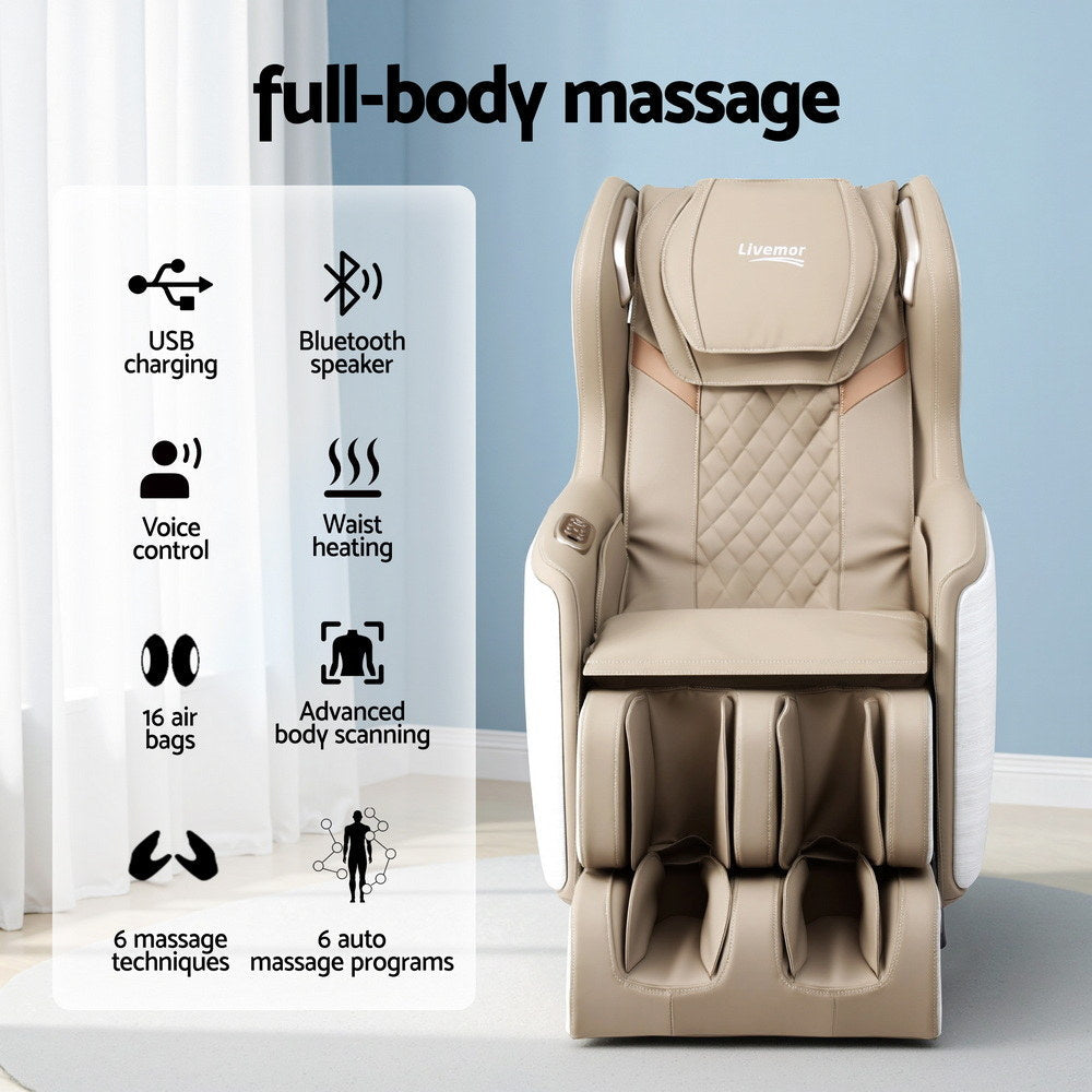 Livemor Massage Chair Electric Recliner Home Massager 3D OLIN Awezingly