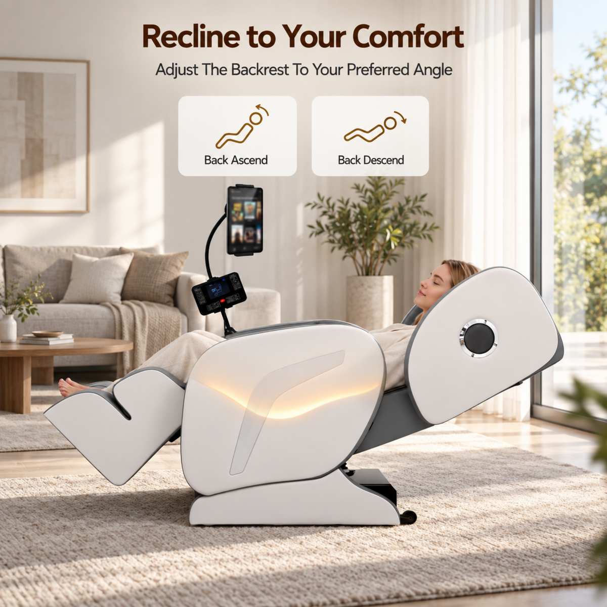 Livemor Full Body Massage Chair VEGA, Foot Roller, Waist & Calf Heat, Recliner, Airbags Compression Awezingly