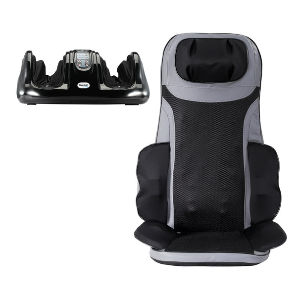 Livemor 8-nodes Full Back Massage Seat Cushion Heating With Foot Massagers Awezingly
