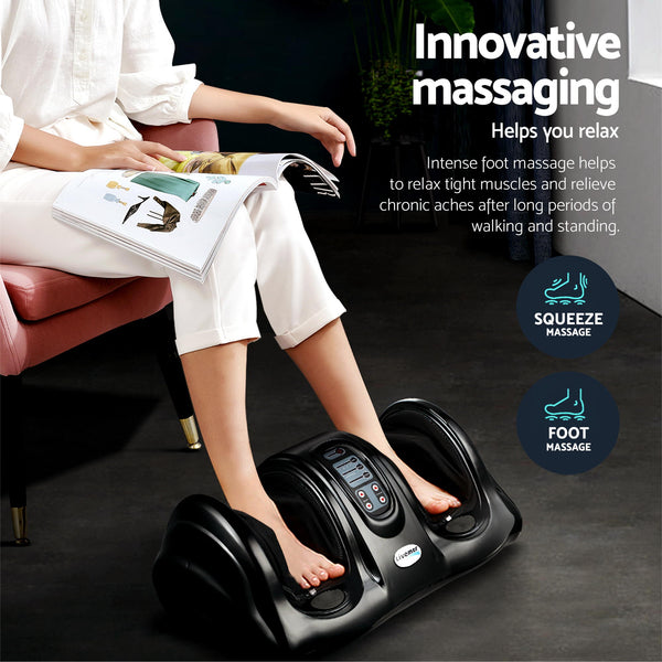 Livemor 8-nodes Full Back Massage Seat Cushion Heating With Foot Massagers Awezingly