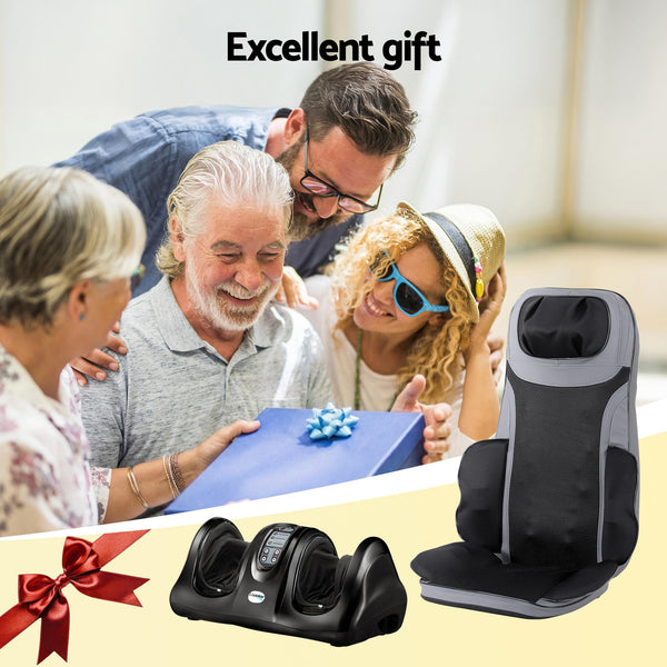 Livemor 8-nodes Full Back Massage Seat Cushion Heating With Foot Massagers Awezingly