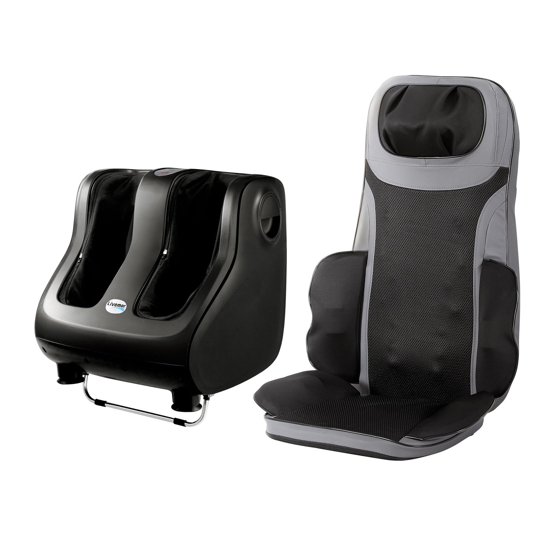 Livemor Full Back Massage Seat Cushion Heating With 360° Foot Massagers Awezingly