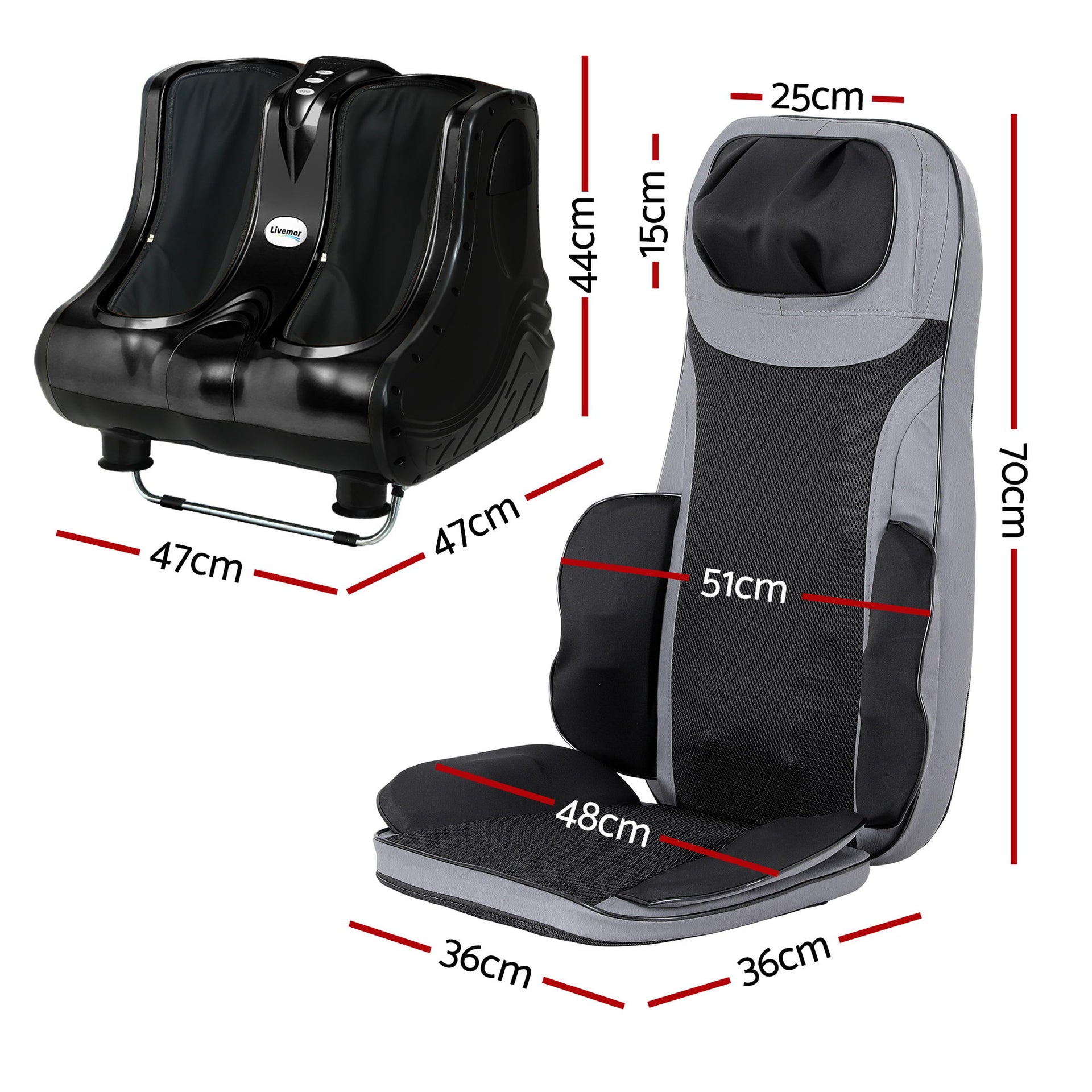 Livemor Massage Cushion Heating Massage Seats With Calf Foot Massager Awezingly