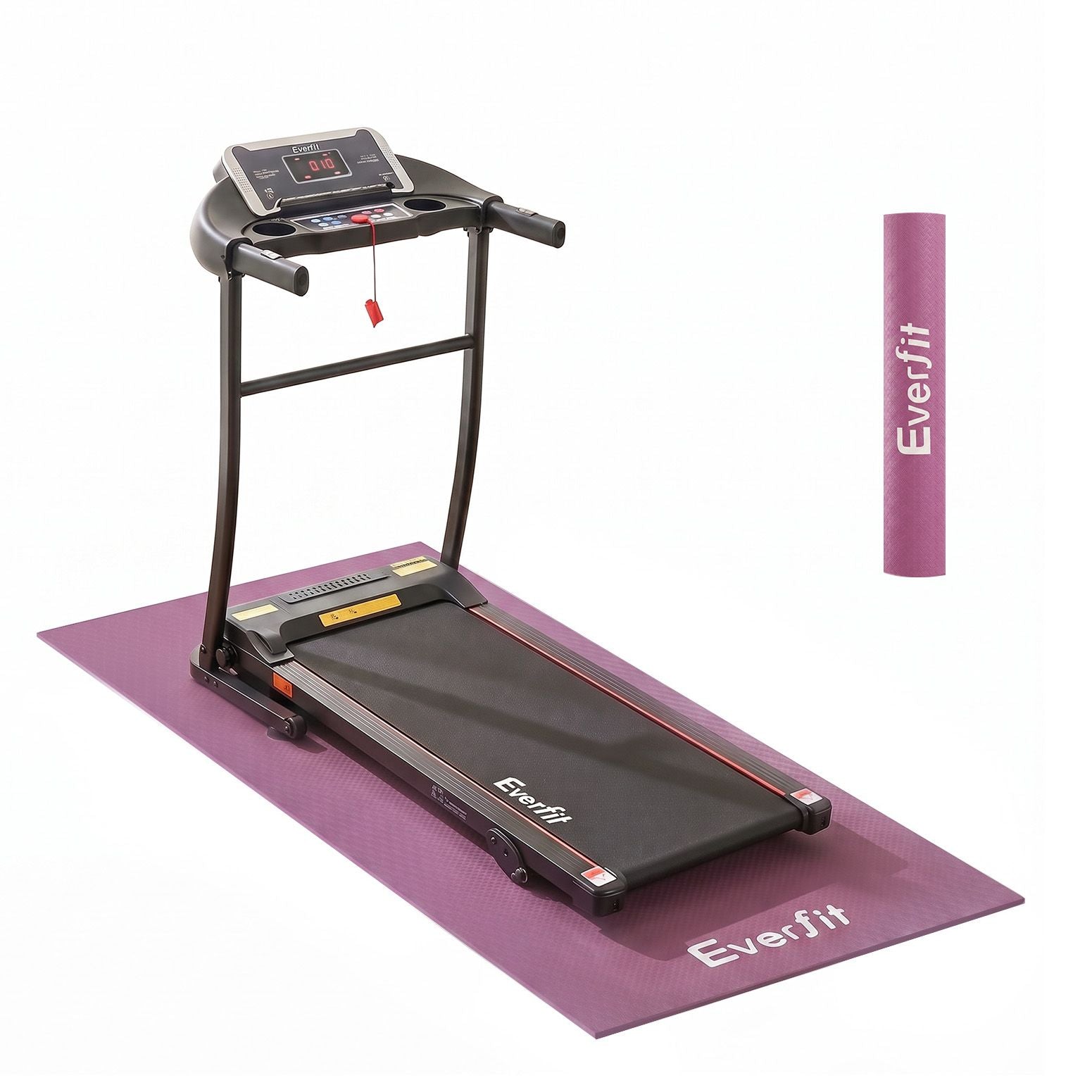 Everfit Exercise Equipment Mat 1.8M Treadmill Floor Rug Home Gym Fitness Purple Awezingly