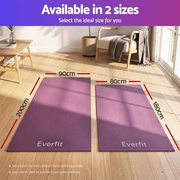 Everfit Exercise Equipment Mat 2M Treadmill Floor Rug Home Gym Fitness Purple Awezingly