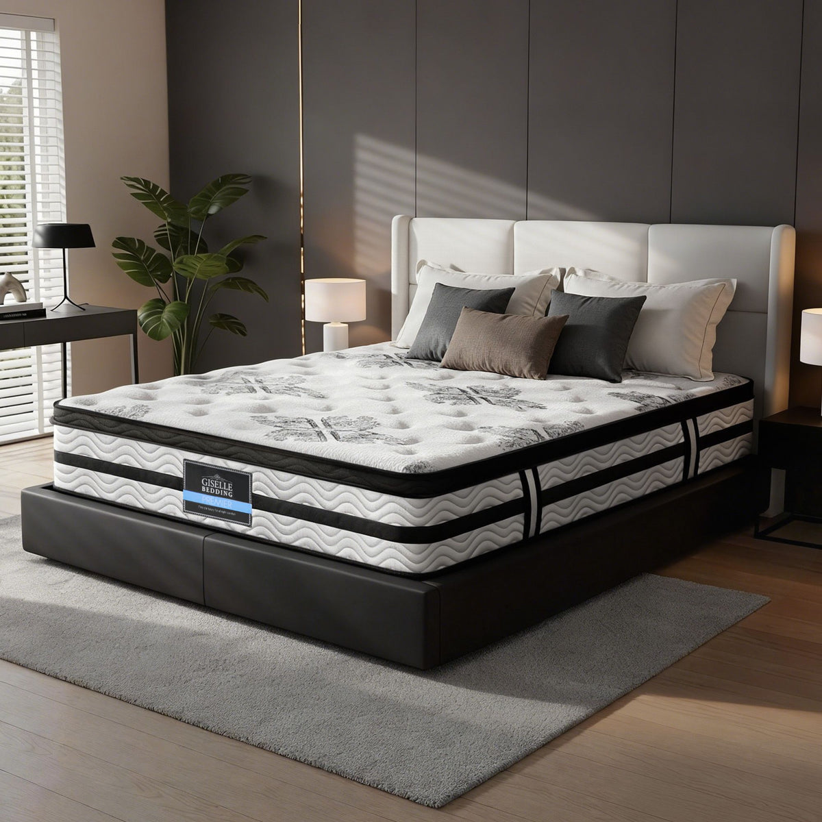 Giselle Bedding Algarve Euro Top Pocket Spring Mattress 34cm Thick Double Giselle Bedding