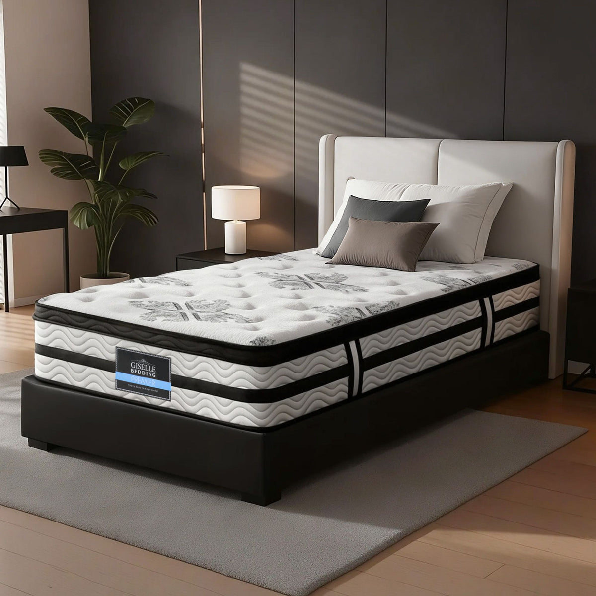 Giselle Bedding Algarve Euro Top Pocket Spring Mattress 34cm Thick King Single Giselle Bedding