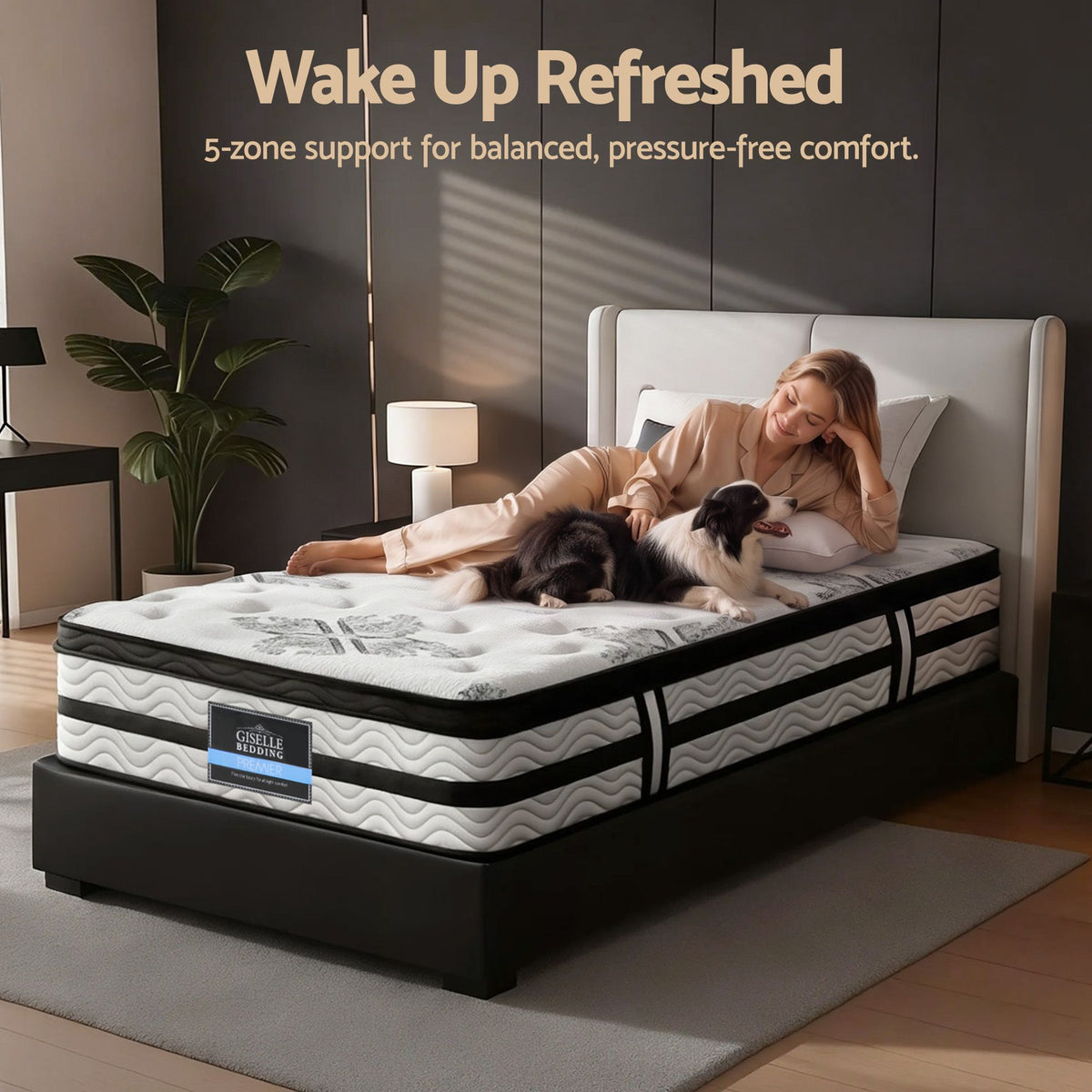 Giselle Bedding Algarve Euro Top Pocket Spring Mattress 34cm Thick King Single Giselle Bedding