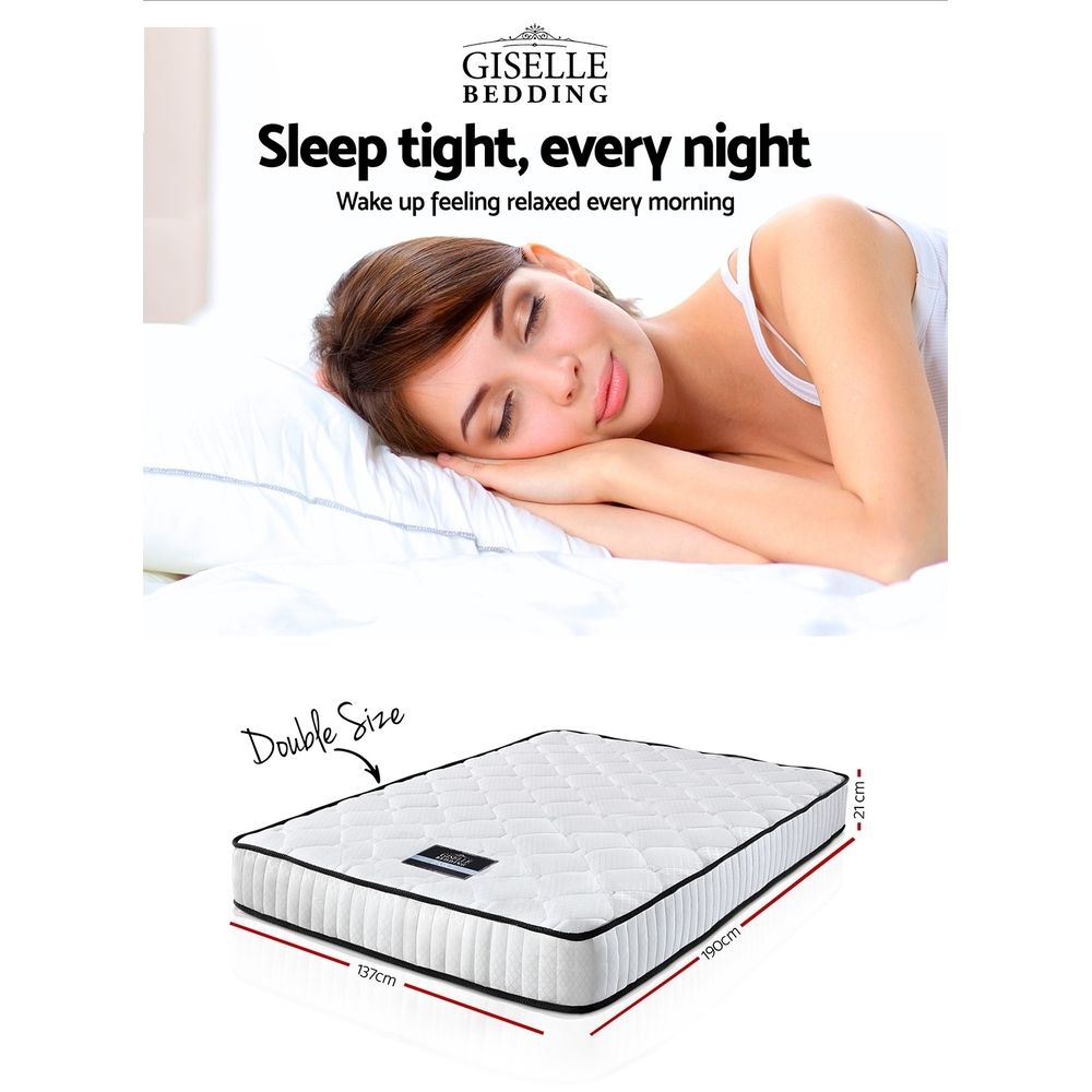 Giselle Bedding Peyton Pocket Spring Mattress 21cm Thick Double Giselle Bedding