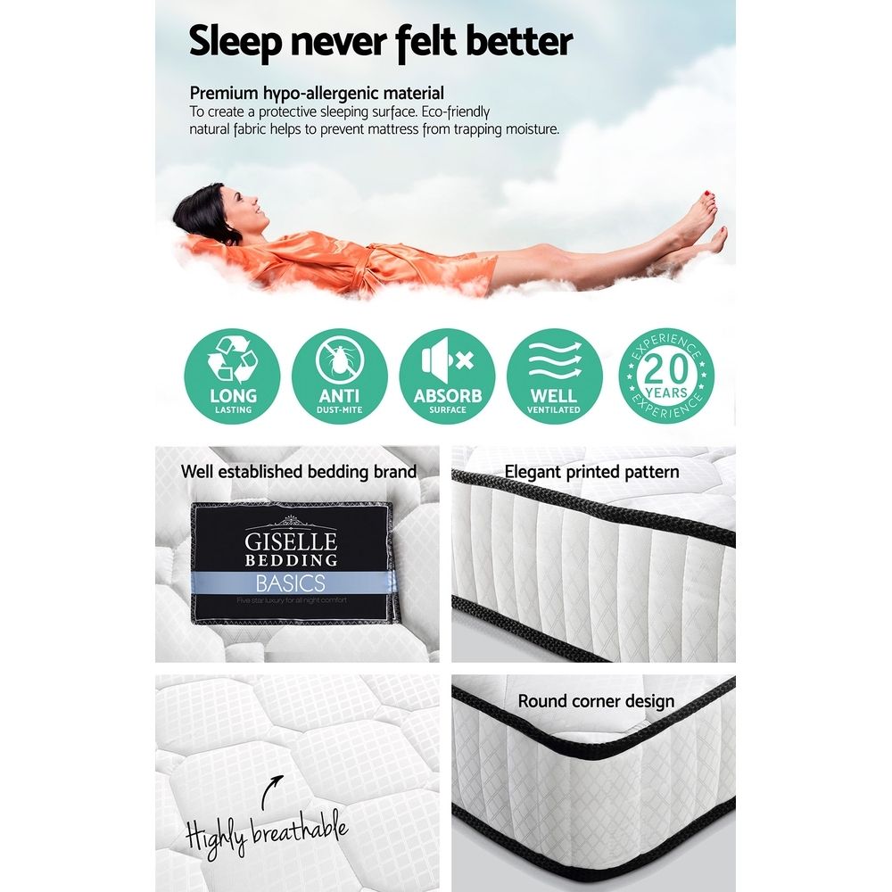 Giselle Bedding Peyton Pocket Spring Mattress 21cm Thick Double Giselle Bedding